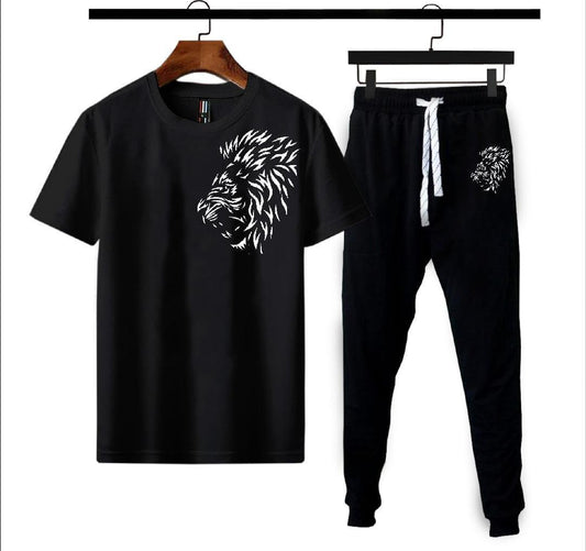 Men'Polyester Printed Track Suit - 2 Pcs