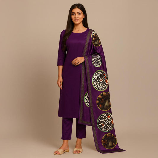 3 Pcs Women's Unstitched Plain suit