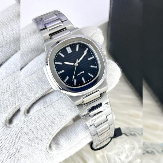 Men's Square Watch With chain Strap-1 Pc Quartz Movement And Water Resistant Desing